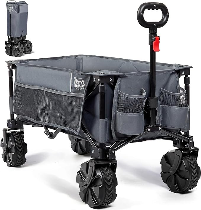 Timber Ridge Folding Festival Trolley Cart Big Wheels – Bandu Traders